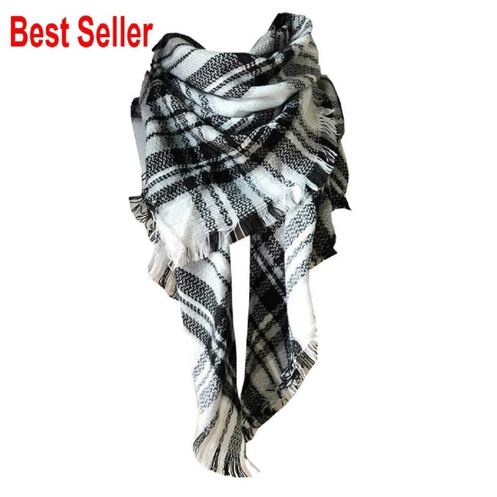 Warm Knit Cashmere Feel Shawl Wrap Oversized Chic Winter Fashion Scarf